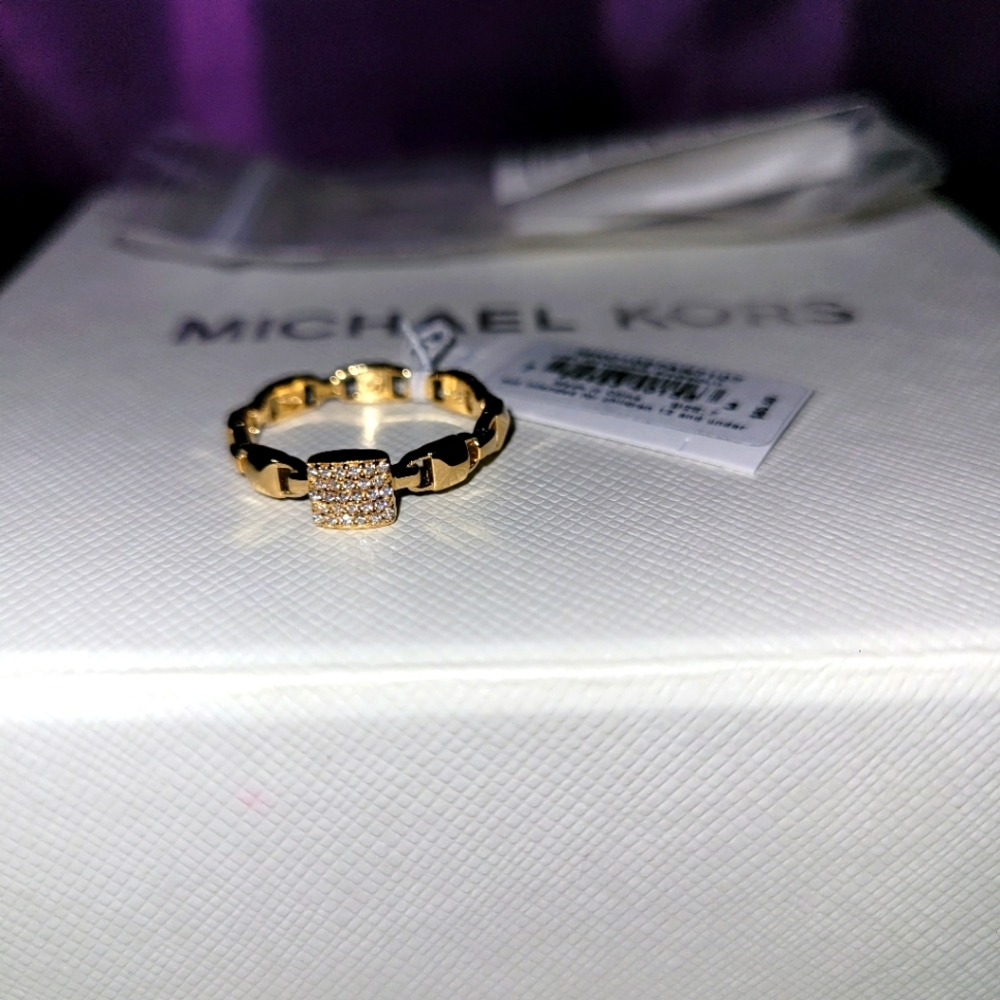 Michael Kors Women's 14k Gold-plated Sterling Silver Ring